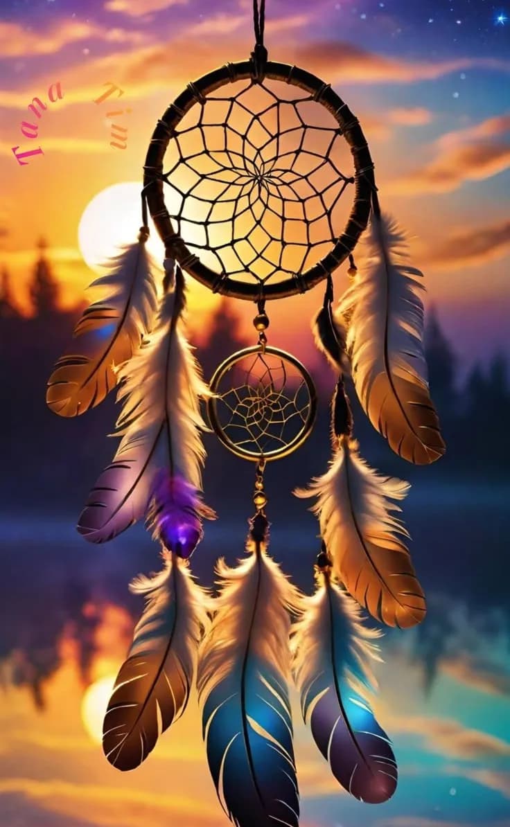 JMINE Div 5D Indian Dream Catcher Sunset rive sky Full Diamond Painting cross stitch kits art scenic 3D paint by diamonds