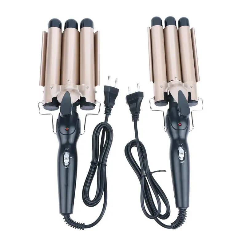 Arricciacapelli Professionale in Ceramica 3 in 1, Ferro Arricciacapelli a Riscaldamento Rapido con Temperatura Regolabile, Strumento di Styling per Onde da Spiaggia e Uso Quotidiano