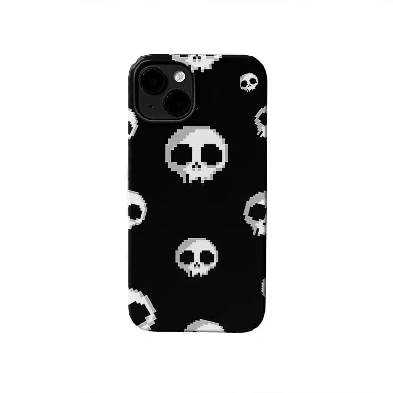 Cover per iPhone con Scheletro Bianco su Sfondo Nero per iPhone 17 Air 16 Pro Max 15 14 Plus 13 12 11 Pro, Custodia Posteriore in Silicone Antiurto