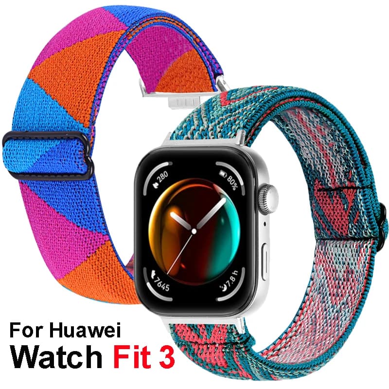 Cinturino in nylon elastico intrecciato per Huawei Watch Fit 3 Sport Donna Uomo Orologio cinturino cinturino ad anello per cinturino Huawei Fit 3 Correa