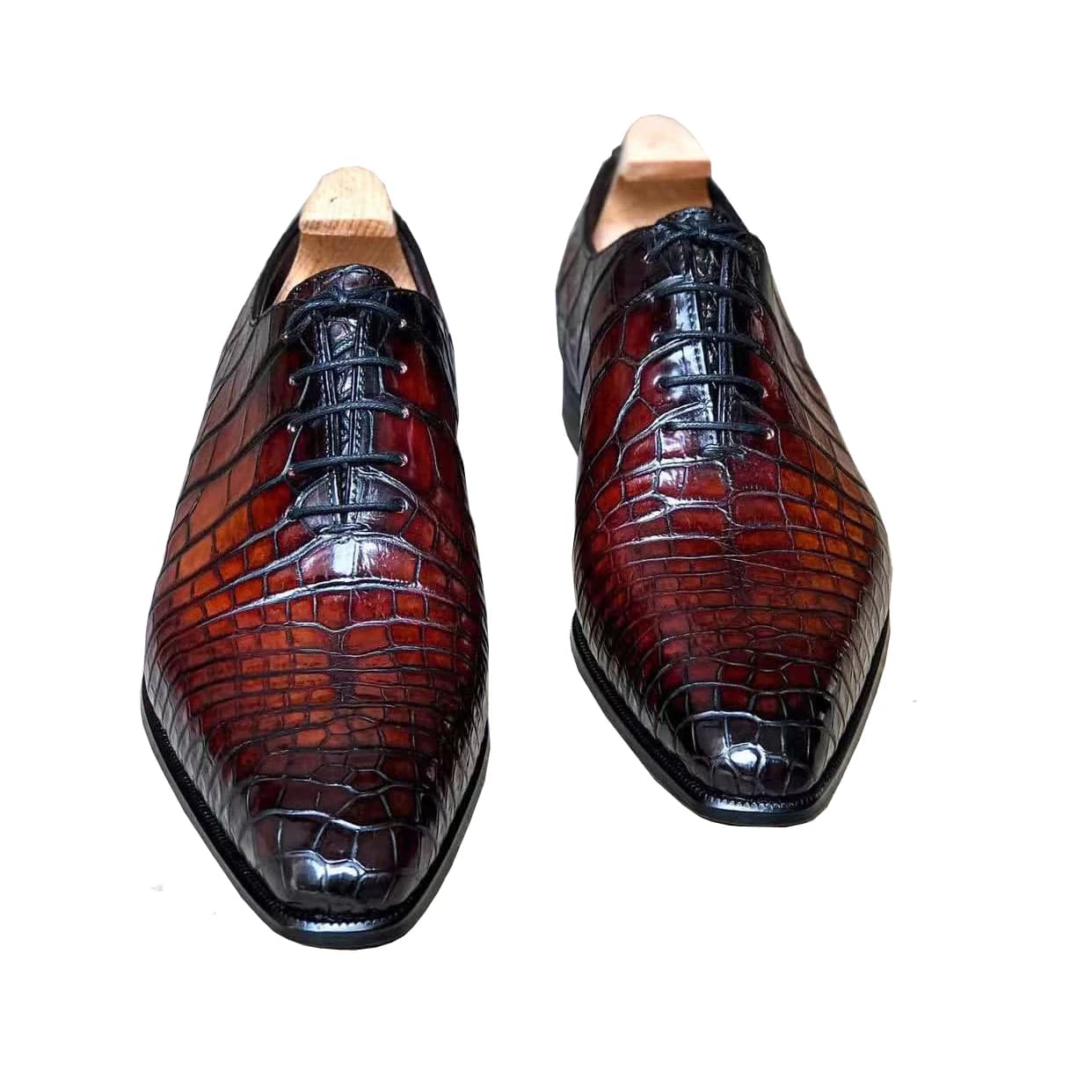 Kexima nuove scarpe eleganti da uomo, scarpe in pelle di coccodrillo, scarpe da matrimonio, da ufficio, da lavoro, alla moda, con finitura spazzolata colorata