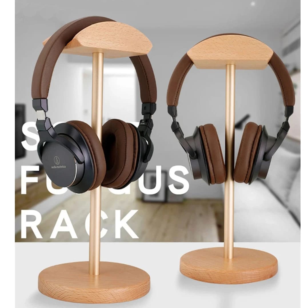Universal Wood Headphone Stand Creative Display for bracket for Headset Simple Holder Rack Hang Non-slip Space Saving