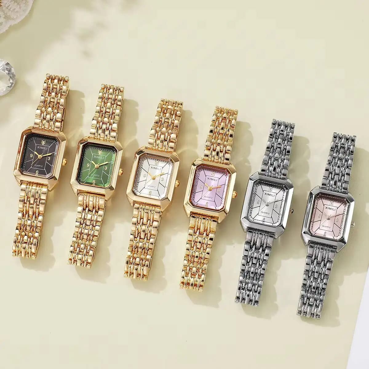 Orologi da donna rettangolari alla moda Orologio da polso al quarzo con cinturino in acciaio inossidabile da donna Reloj Mujer Orologio da ragazza regalo