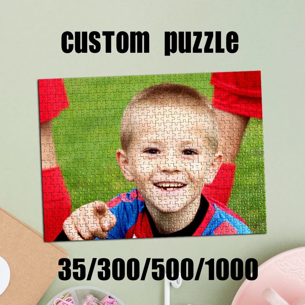 Puzzle Personalizzato con Foto 35/300/500/1000 Pezzi, Ritratto Personalizzabile, Immagine da Assemblare