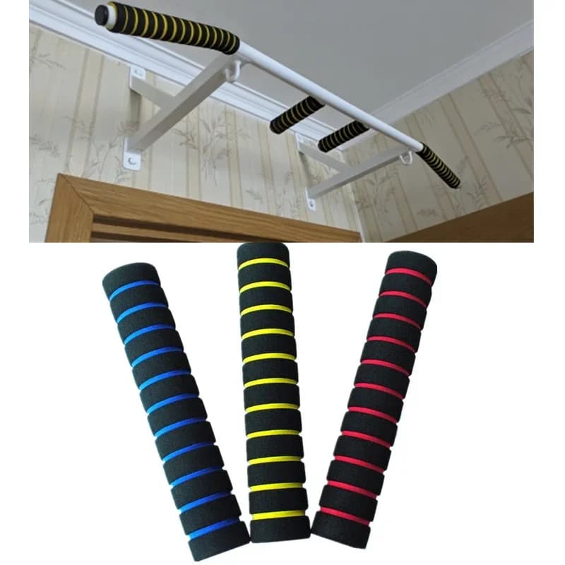 1 pair of training equipment at home anti-slip 22cm long handles for bar horizontal sponge handle gym Fitness accessories for traction bar