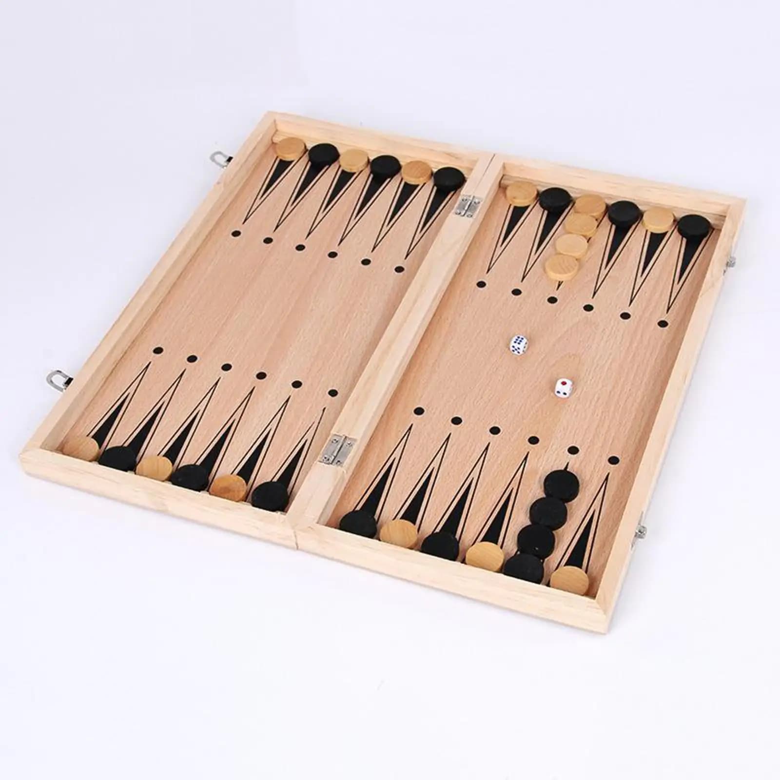 Set di scacchi/dama/backgammon internazionale portatile 3 in 1 con pieghevole