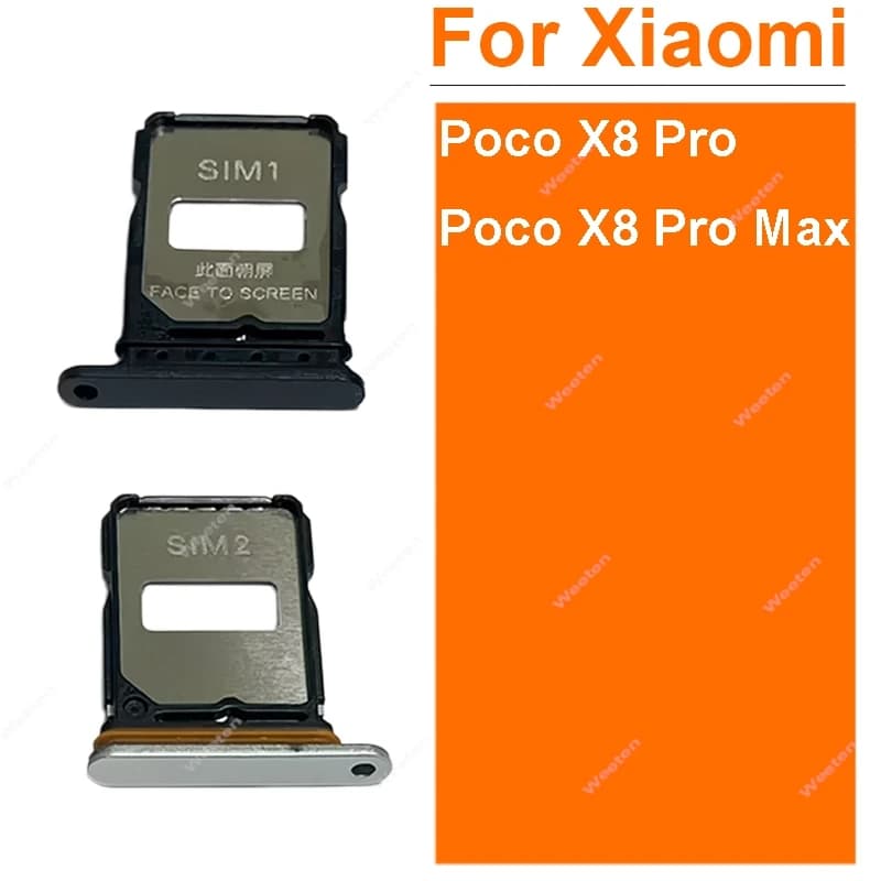 Sim Card Slot Holder For Xiaomi Poco X8 Pro Max 2602BPC18G Sim Memory Reader Holder Adapters Cell Phone Repair parts