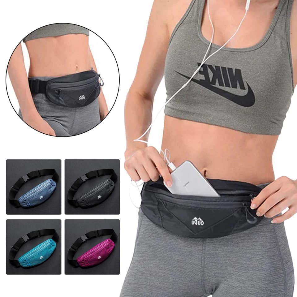 Gymnastic Yoga Waist Waist Bag Double Zipper Zipper Pocket Waist Belt Sports Bag Wasit Women's Wallet Unisex