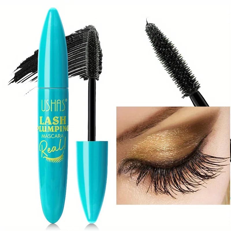 Mascara 4D in Fibra Liquida Unisex, Impermeabile, Volumizzante, Allungante e Incurvante per la Bellezza delle Ciglia