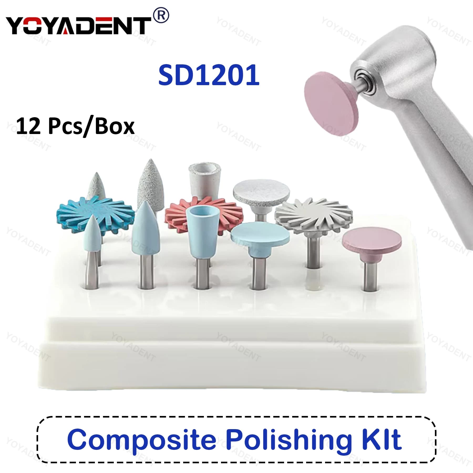 Dental composite polishing kit Polishing wheels in rubber diamond resin Set of 12 pieces Polishing tools for teeth whitening Dental product