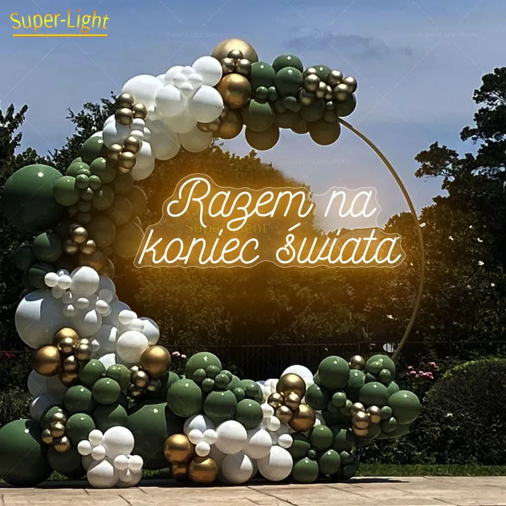 Personalizzato 100x35 cm LED grande insieme alla fine del mondo Segno per la decorazione della festa nuziale Insegna al neon Insegna illuminata con dimmer
