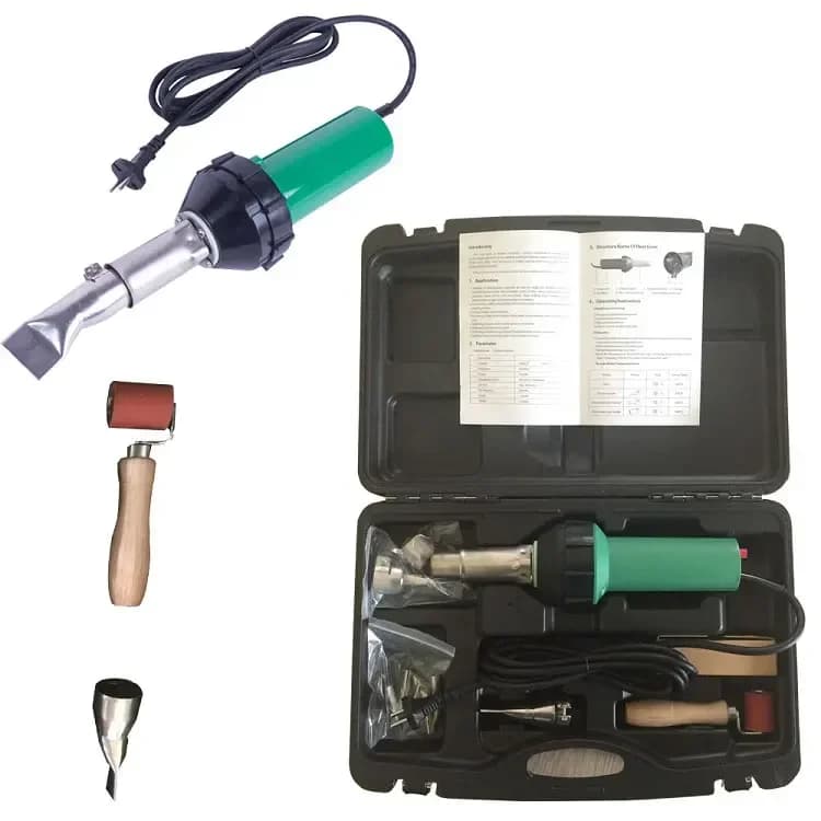 Kit Professionale per Saldatura a Polifusione con Pistola ad Aria Calda 220v 1600w, Strumenti per Saldatura di Plastica PVC