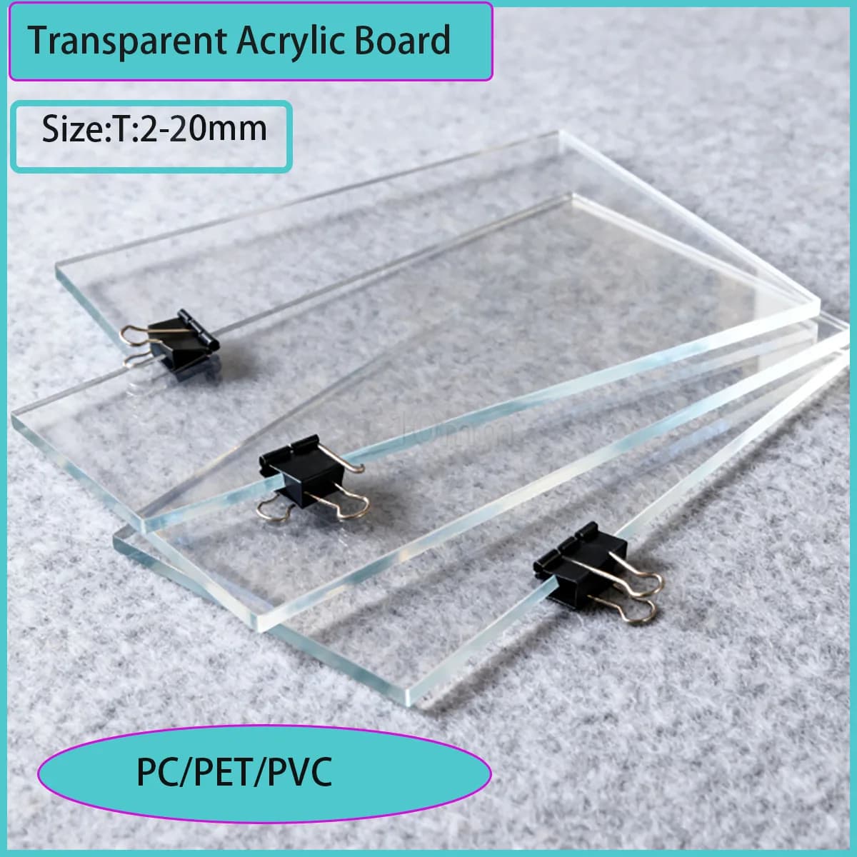 Transparent acrylic plastic sheet thickness 2-20 mm 100x100-300x400 mm - Frame processing for photo model of craft building DIY