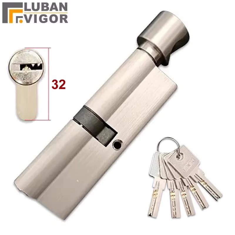 Anti-theft door gourd hole lock Cylinder Round handle Knob with 5 keys Length 90 95 100 110mm Height 32mm Copper material