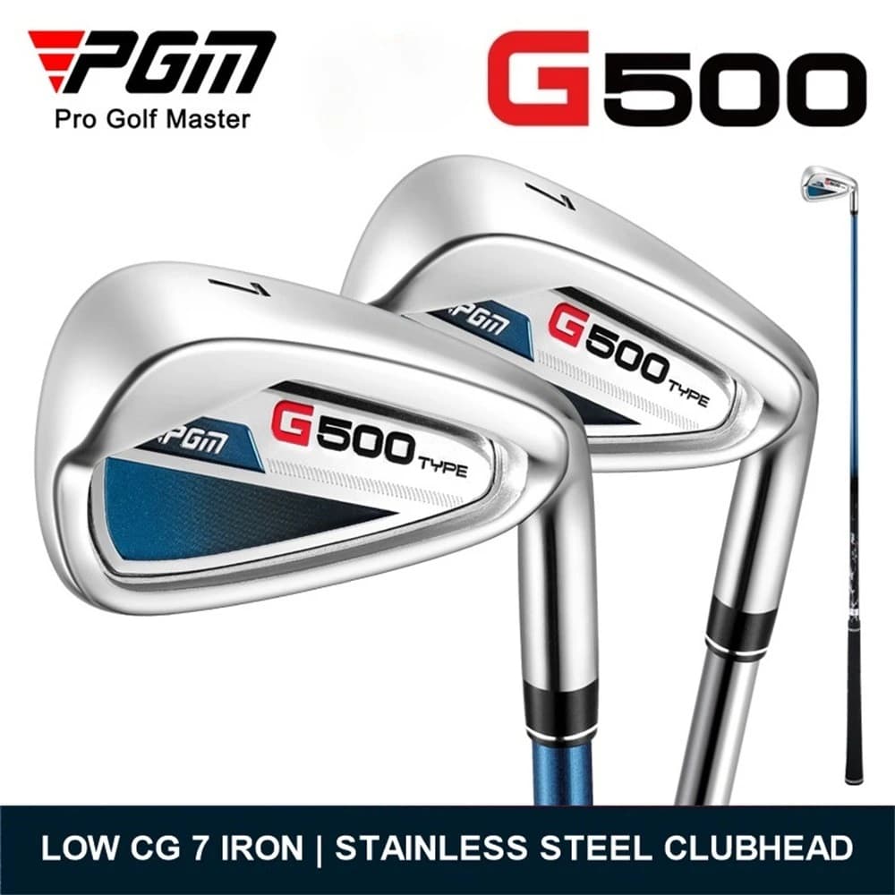PGM Men's Golf 7 Iron Single Club Stainless Steel Head Low CG High Forgiveness Graphite or Steel Shaft for Training