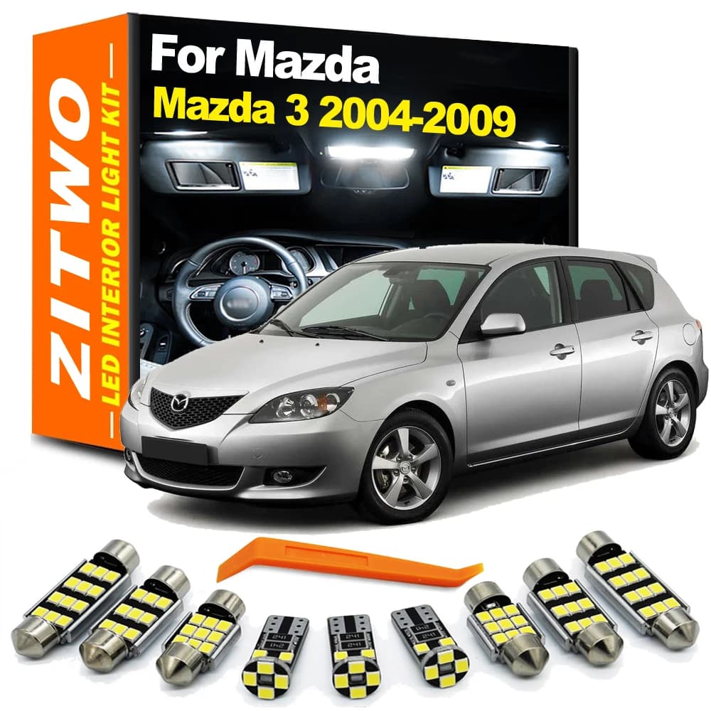 ZITWO 8 Pz Per Mazda 3 BK Hatchback Berlina Mazda3 2004 2005 2006 2007 2008 2009 LED Interni Cupola Lettura Mappa Tronco Set di luci