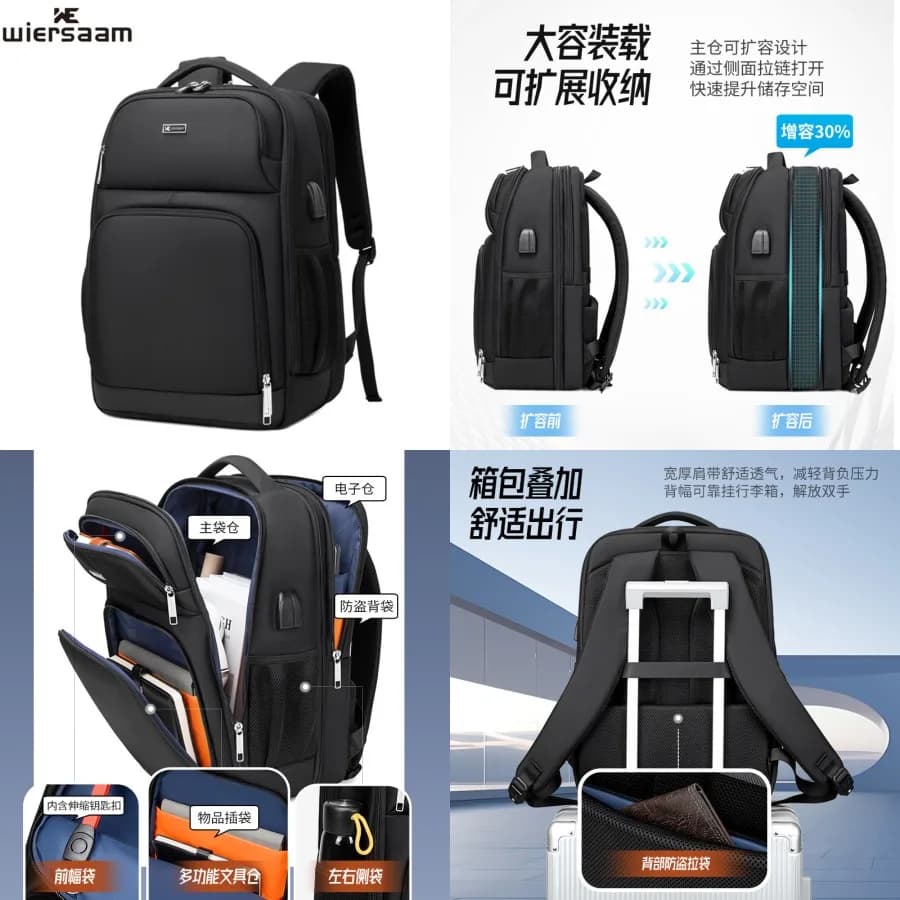 daNew Style diNew Travel Backpack For Men, Casual Multifunction Travel Bag for Work, Big Capacity Backpack, Fashionable Computer Bag