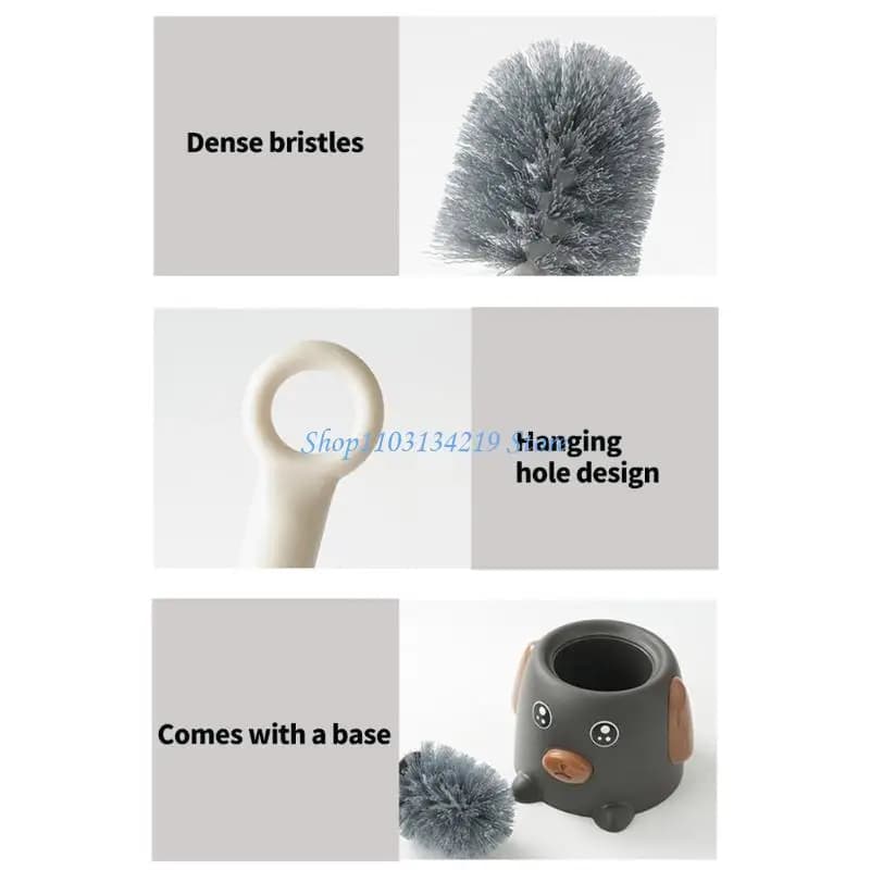N5KC Set per pulizia della toilette a forma cane moderno Spazzola per pulizia profonda resistente alle macchie per casa
