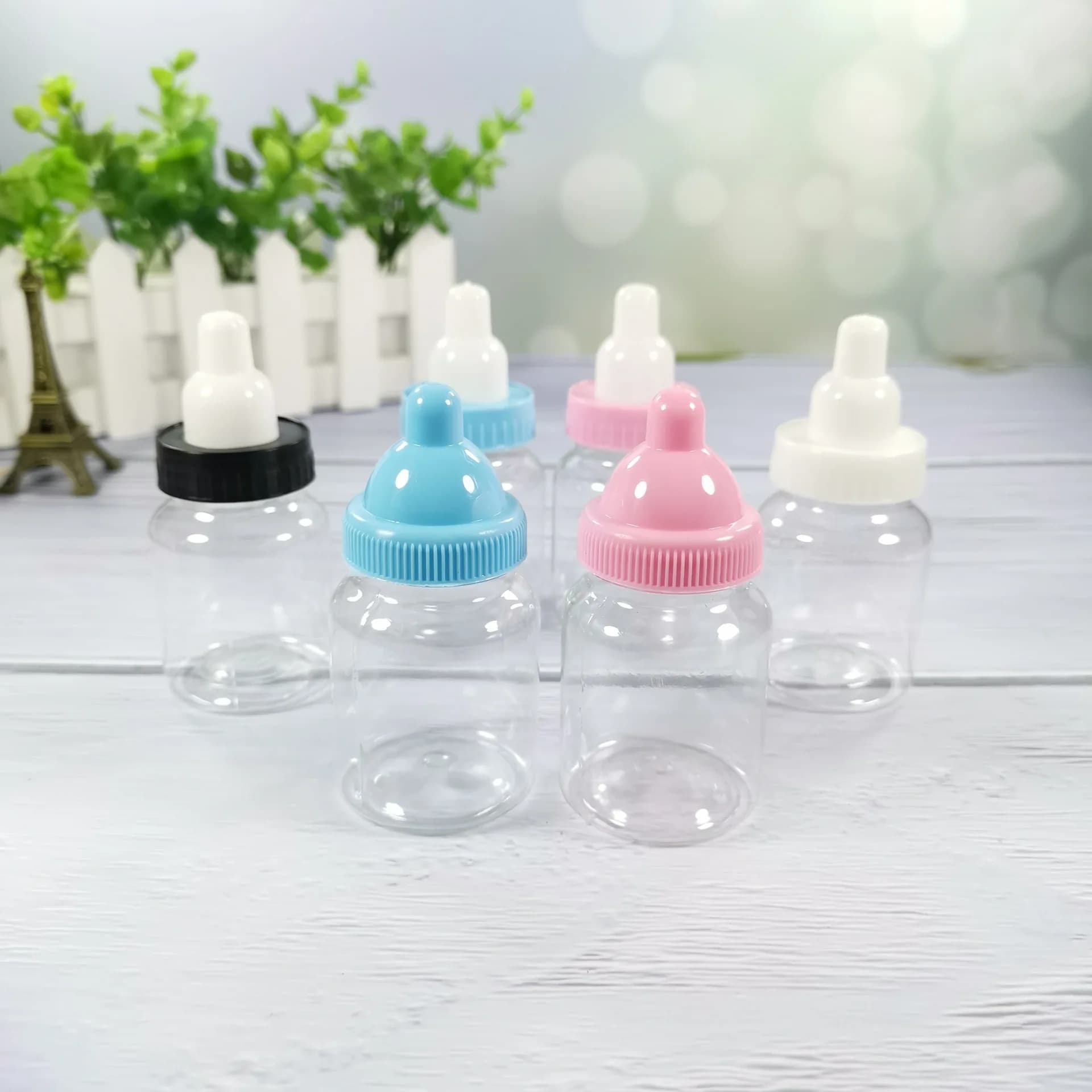 12 pz/set di Plastica Del Bambino Ciuccio Bottiglia Contenitore di Caramella Baby Shower Scatole Regalo Decorazione Battesimo Bomboniere Regali