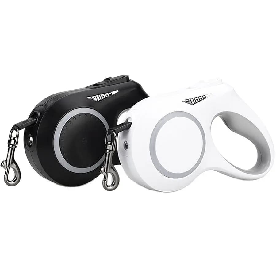 Luce LED Guinzaglio automatico per cani, accessori per animali da passeggio, USB, notte, 5m