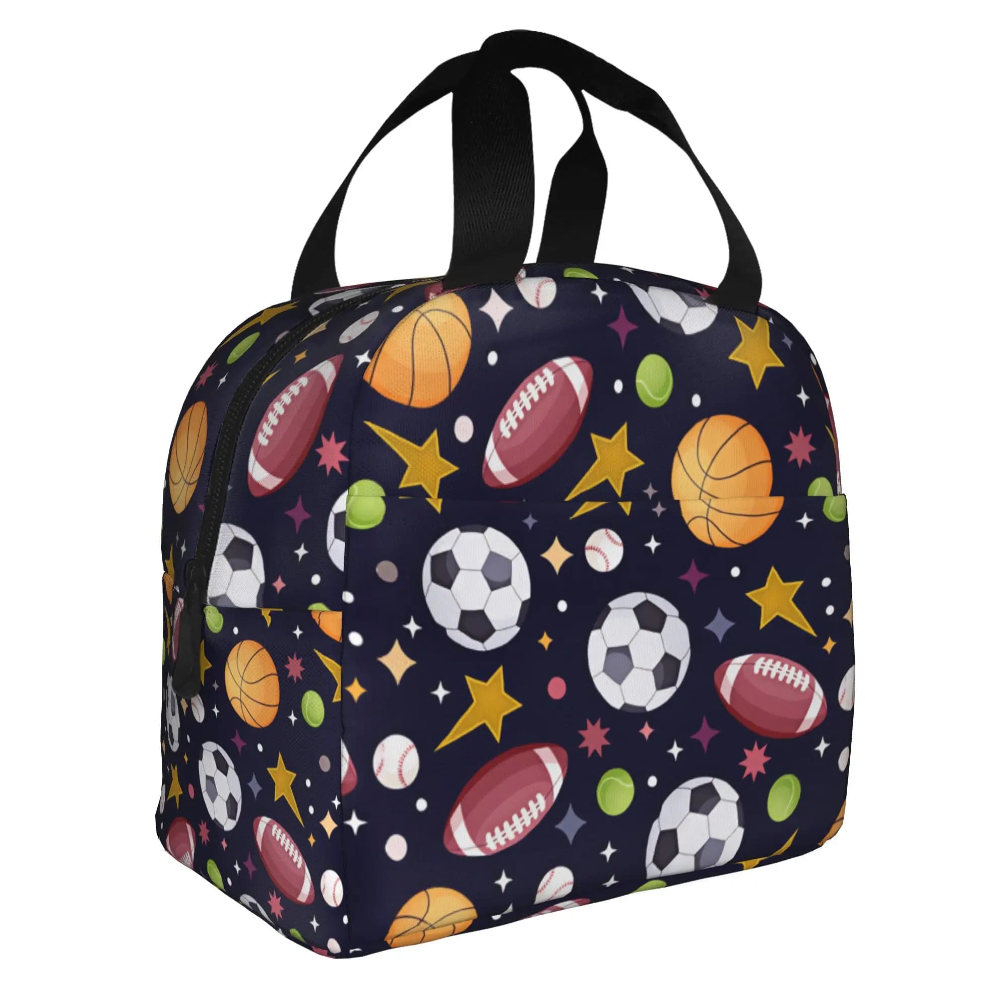 Footbally Basketball Baseball Stars Lunch Bag Men Women Soccerly Tennis ball Cooler Warm Insulated Lunch Boxes for School