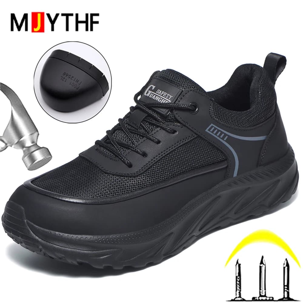 Nuove Scarpe Antinfortunistiche da Uomo con Punta in Acciaio Allargata, Stivali da Lavoro, Calzature di Sicurezza Antiurto e Antiperforazione, Scarpe Indistruttibili Traspiranti