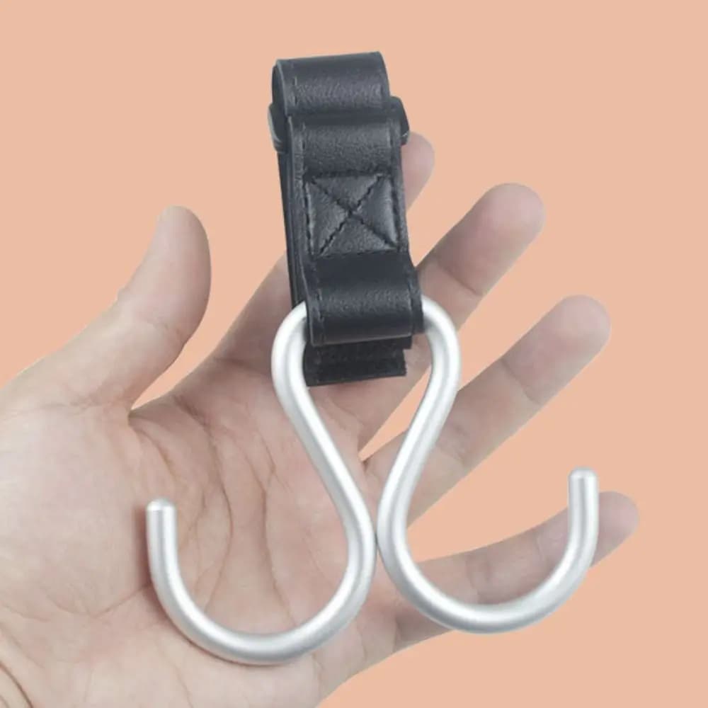 Ganci per passeggino a forma di S Gancio doppio Gancio per appendere in PU Accessori per passeggino in tinta unita Accessori per passeggino Carrozzina