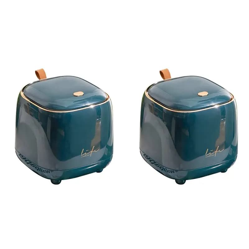 A25I-2X Mini Cestino da Cucina da Appoggio, Contenitore per Rifiuti con Coperchio a Pressione, Dispenser per Cestino da 0,5 Galloni/1,5 Litri, Verde