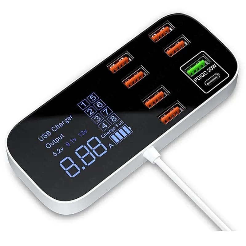 HUB Portable USB Travel Mobile Phone Adapter Fast For Smartphone EU Plug-ABVP