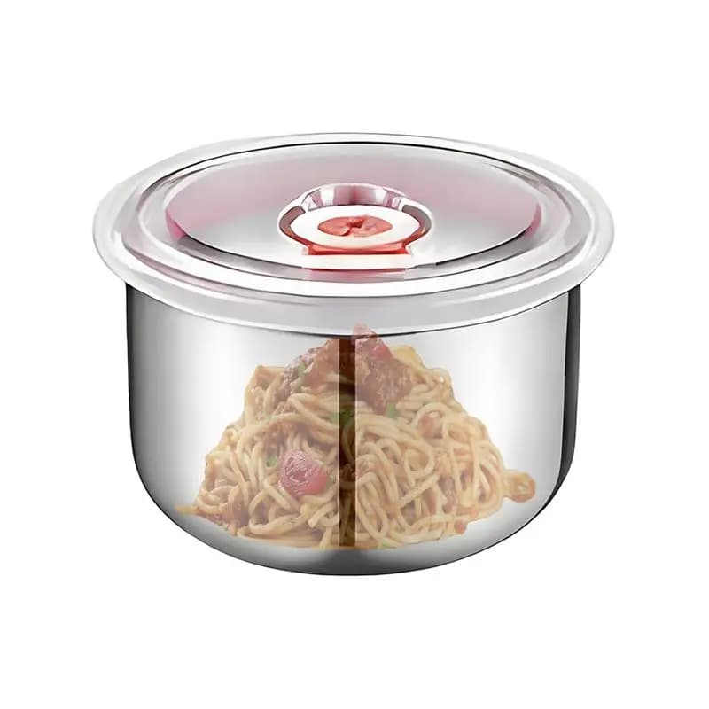 Contenitori per snack in acciaio inossidabile Contenitori per snack in metallo per bambini con coperchi Preparazione di stoccaggio dei pasti impilabile adatta ai viaggi per piccoli