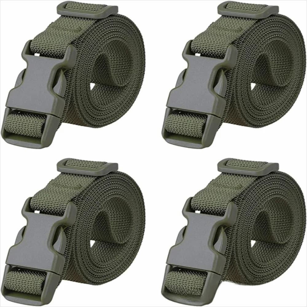 Set di 4 Cinghie per Bagagli Resistenti 78" X 1" in Poliestere, Regolabili e Portatili, per Escursioni e Viaggi