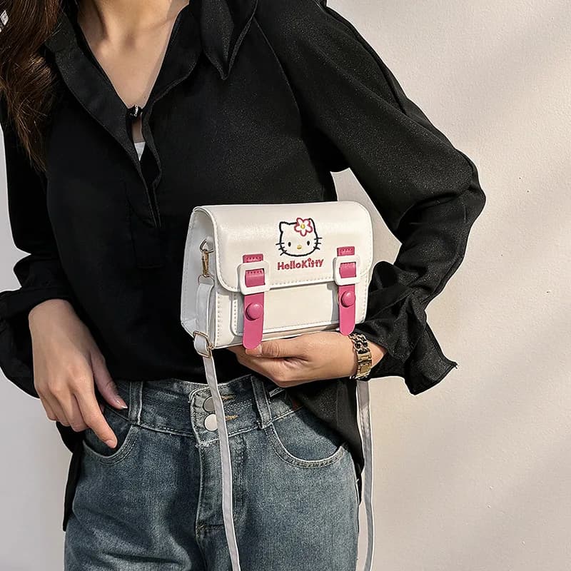 Borsa a tracolla Sanrio in PU, borsa a tracolla Hello Kitty Kuromi, borsa a mano portatile multifunzionale, impermeabile, alla moda, con design a cartoni animati