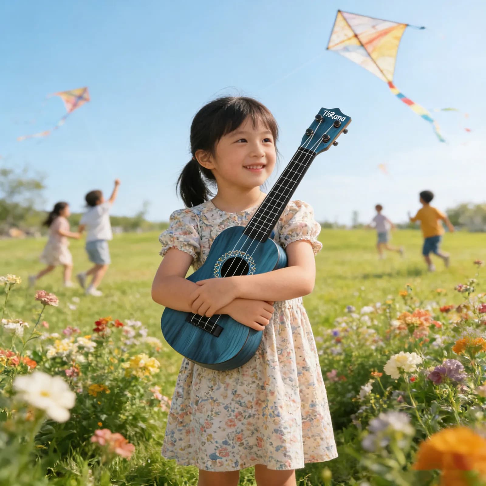 Ukulele per Principianti 42Cm, Chitarra a Quattro Corde, Strumento Musicale Mini per Educazione Precoce e Apprendimento Familiare