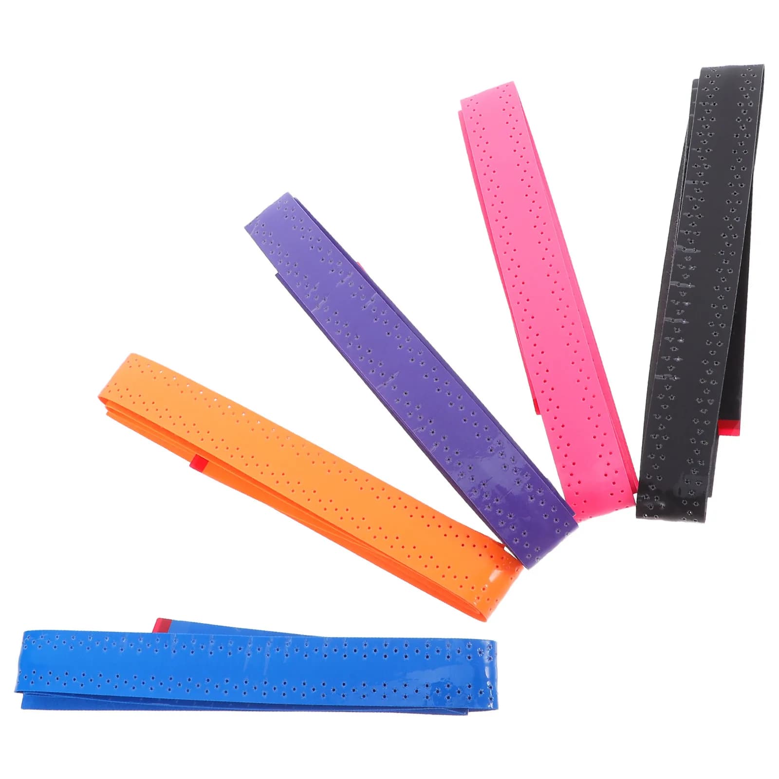 5 Pezzi Nastro Assorbente per il Sudore, Elastico Perforato, Overgrip per Racchette da Badminton e Tennis, Nastro Morbido Antiscivolo per Impugnatura