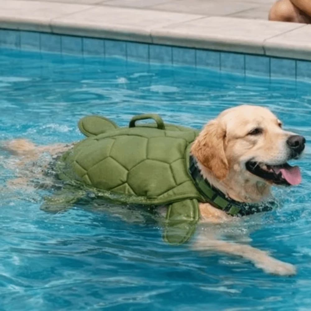 Giubbotto di Salvataggio per Cani a Forma di Tartaruga, Regolabile, Riflettente, con Maniglia Portatile, Costume da Bagno per Cani