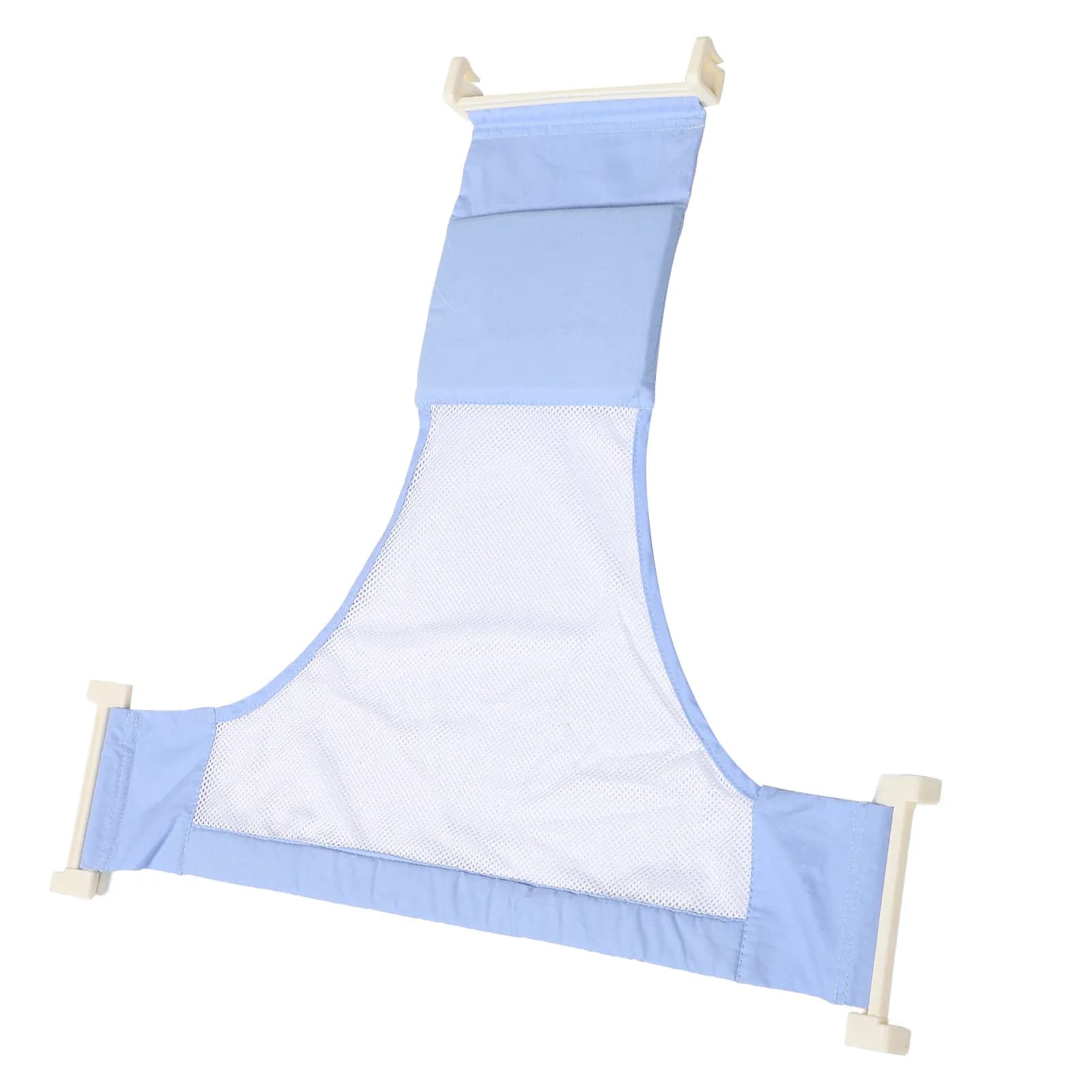 Supporto per Vasca da Bagno per Neonati, Rete di Sostegno Regolabile, Cuscino per Seduta, Colore Azzurro