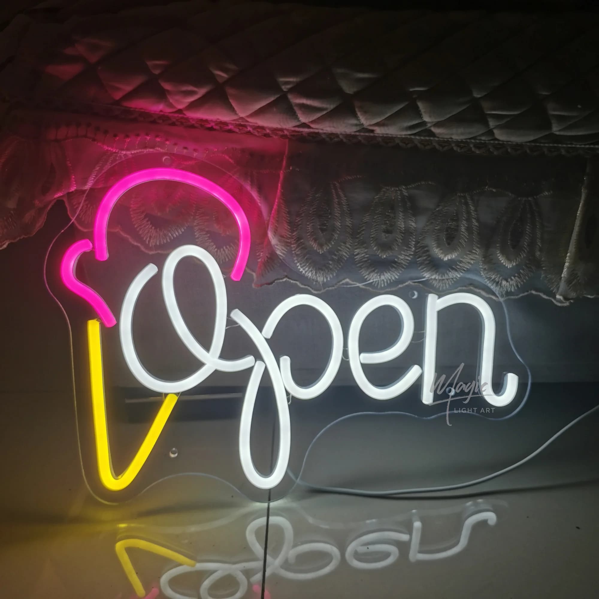 Insegna LED Neon 'Open' per Attività Commerciali, Luci Neon 'Open' per Gelaterie, Feste, Bar, Saloni, Negozi, Hotel, Decorazione Murale