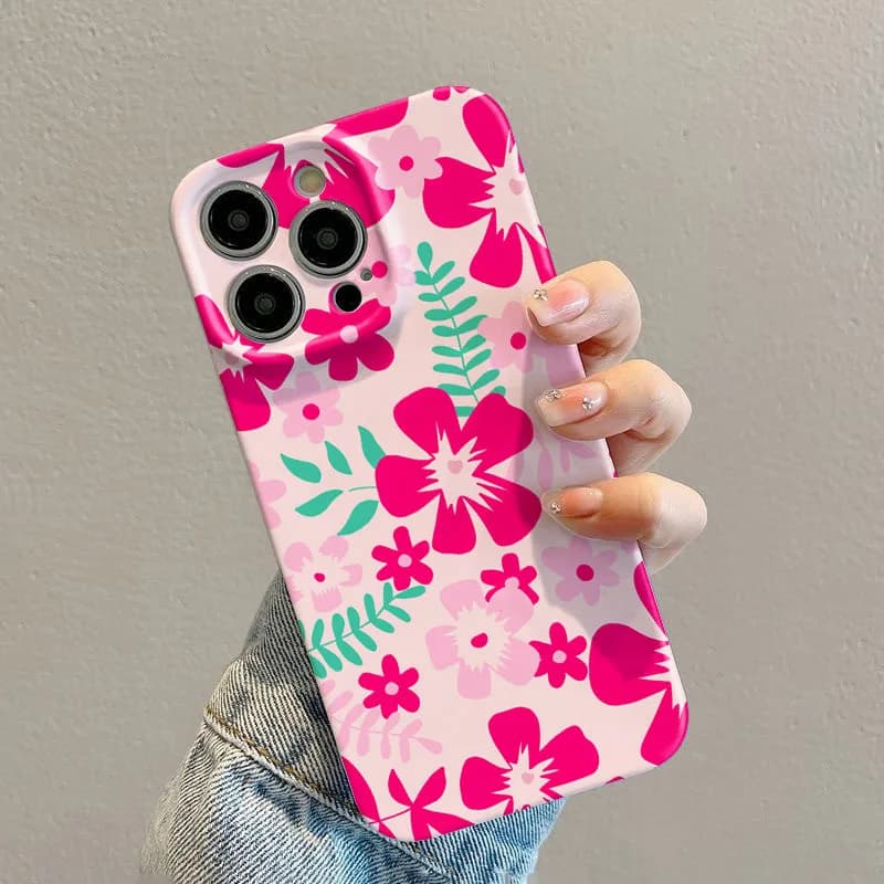 Cover per iPhone 17 16 15 14 13 12 11 Pro Max Air 16e 7 8 Plus XS Max X XR con motivo floreale INS, cover posteriore rigida in PC