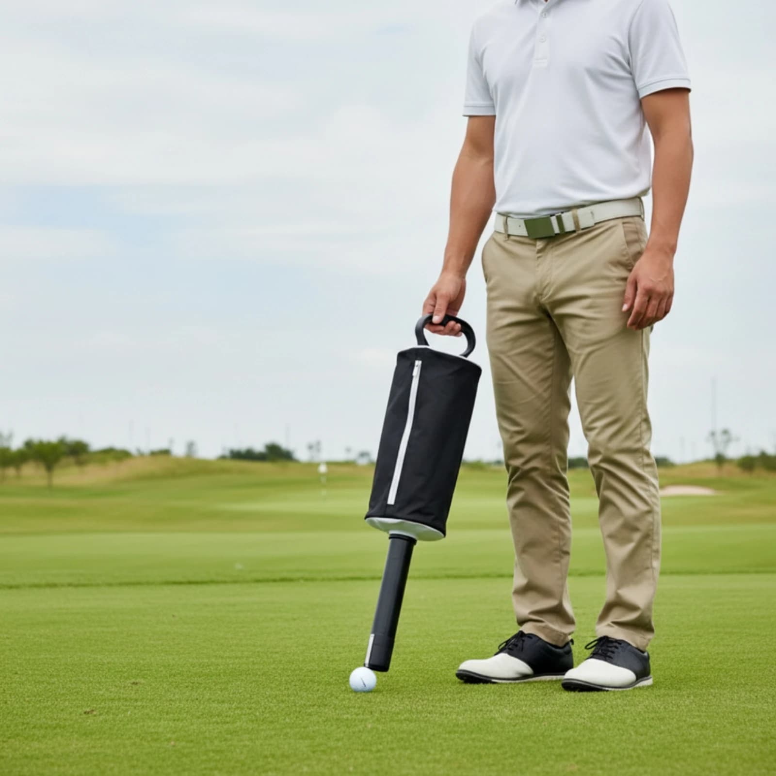 Golf Ball Picker Tube Foldable Golf Ball Retriever Extendable Lightweight for Golfers, Driving Range, Practice Green