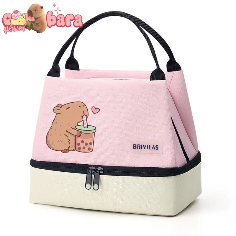 Capybara Insulated Lunch Bag, Portable Lunch Box Storage Bag, Foldable Insulated Cooler Handbag For Office School Picnic gift