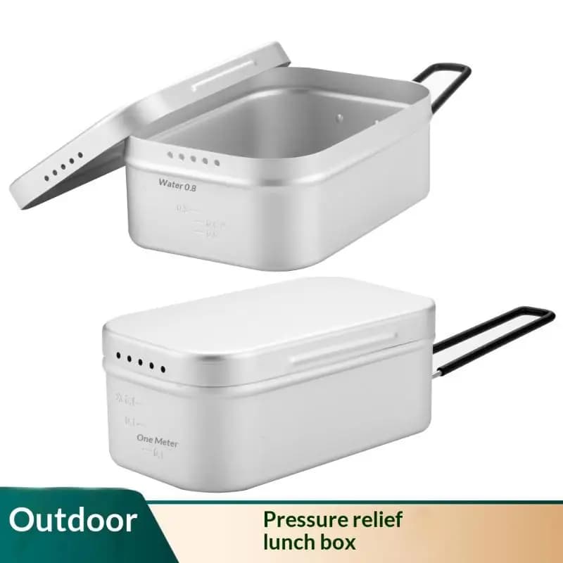 800/1400ML Scatole per il pranzo in alluminio Stoviglie da campeggio da viaggio Mess Tin Open Flame riscaldato Campeggio esterno Picnic Ciotola turistica