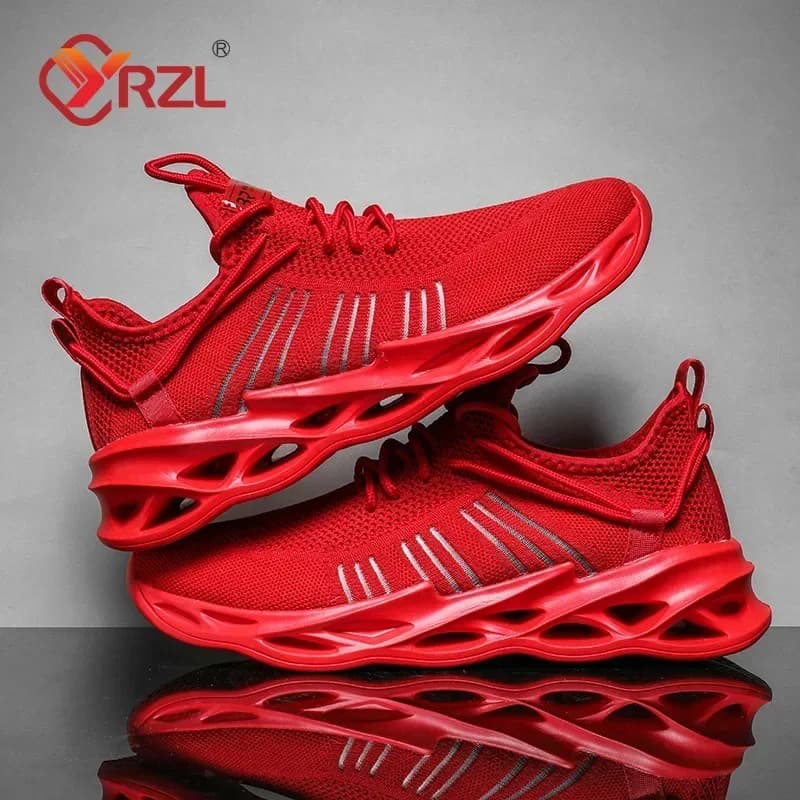 YRZL Men's sneakers Comfortable shoes with breathable plateaus Men's summer running shoes Comfortable and breathable sneakers Men's walk