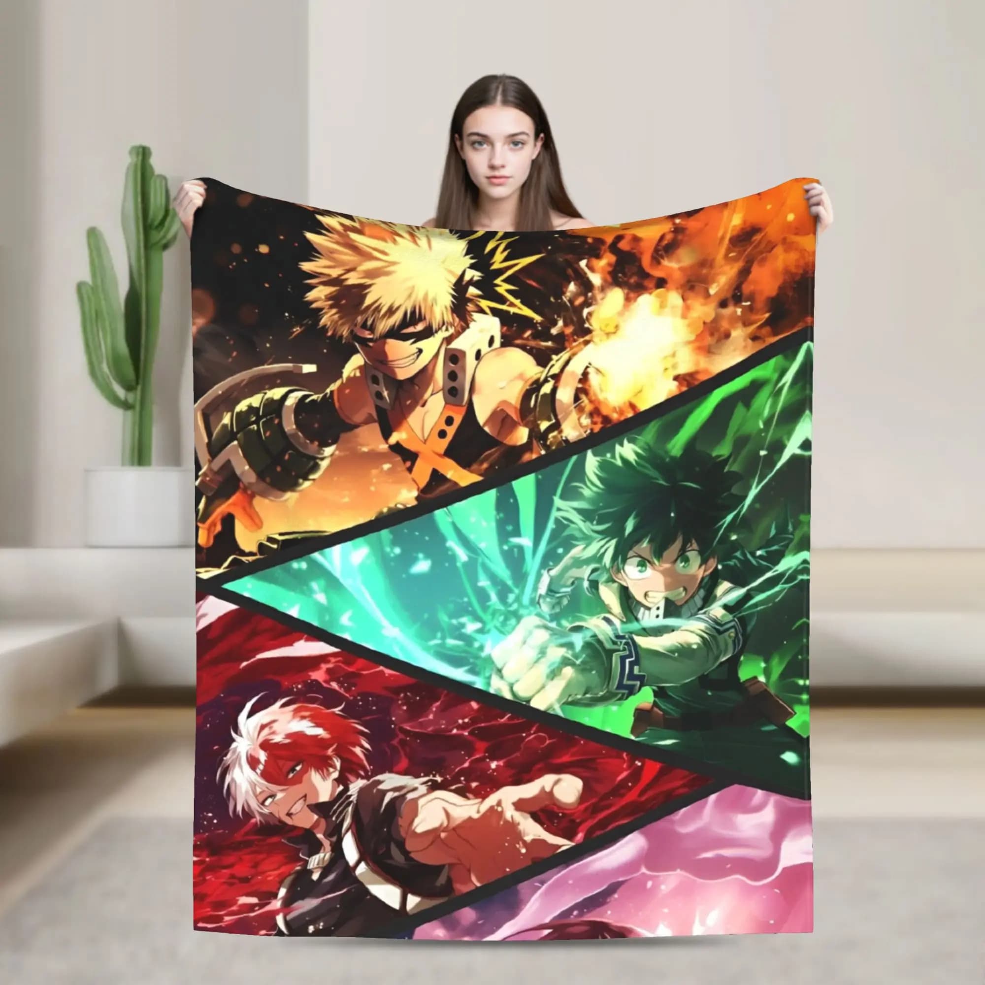 My Hero Academia Blanket Cover Anime Flannel Throw Blankets Home Couch Portable Soft Warm Bedsprea,