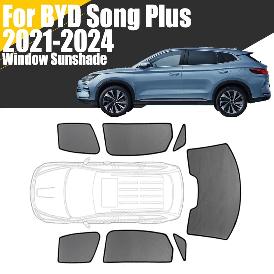 Parasole magnetico personalizzato per finestrino dell'auto per BYD Song Plus 2021 - 2024 Parabrezza anteriore in rete per tende 2022 2023
