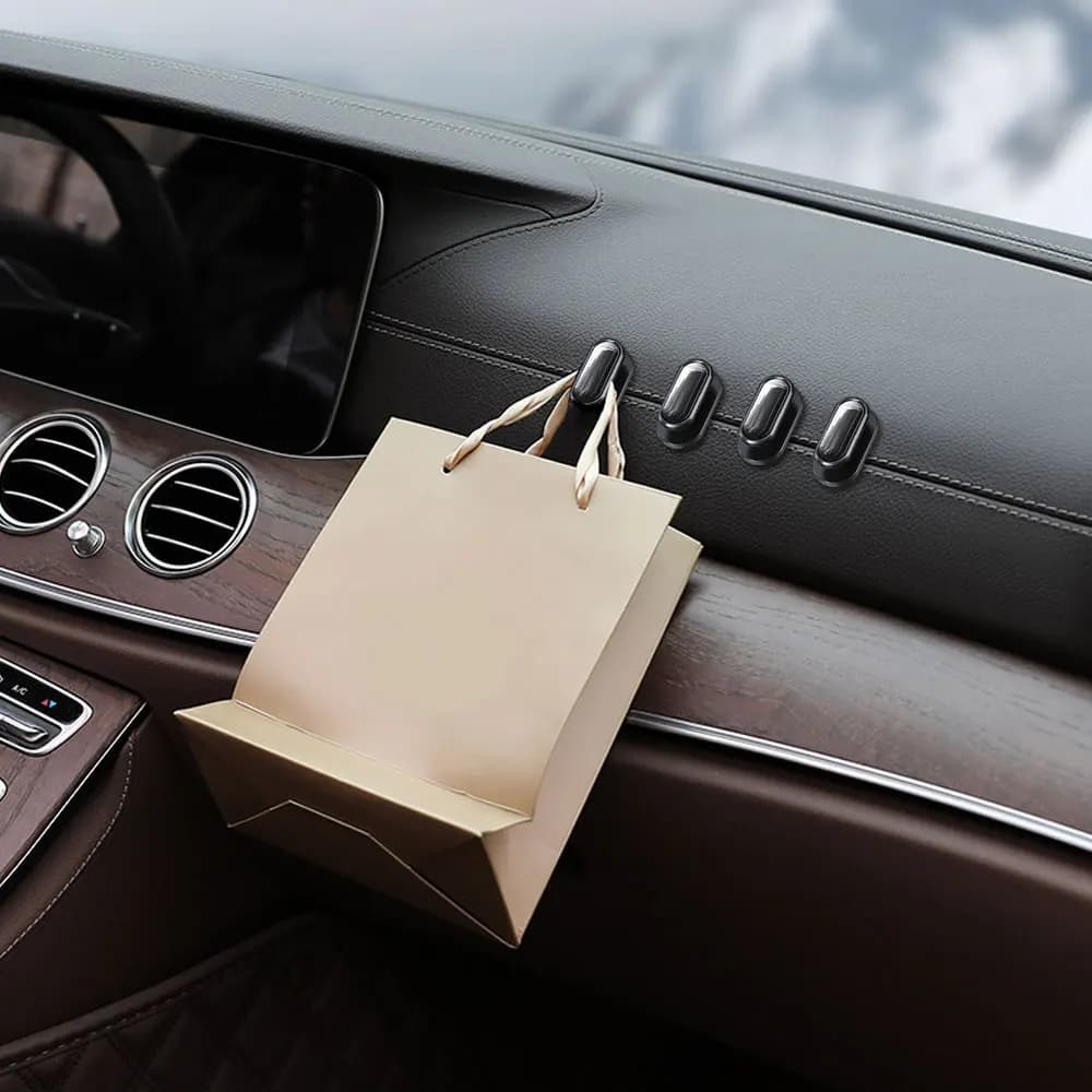 4 pezzi cavo USB per auto portaoggetti chiave gancio da parete autoadesivo gancio organizzatore interno gancio di stoccaggio accessori per clip di fissaggio per auto