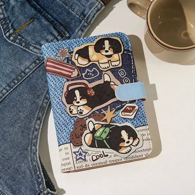 Portafoglio per passaporto simpatico cartone animato Porta documenti portatile da viaggio da donna con copertina protettiva