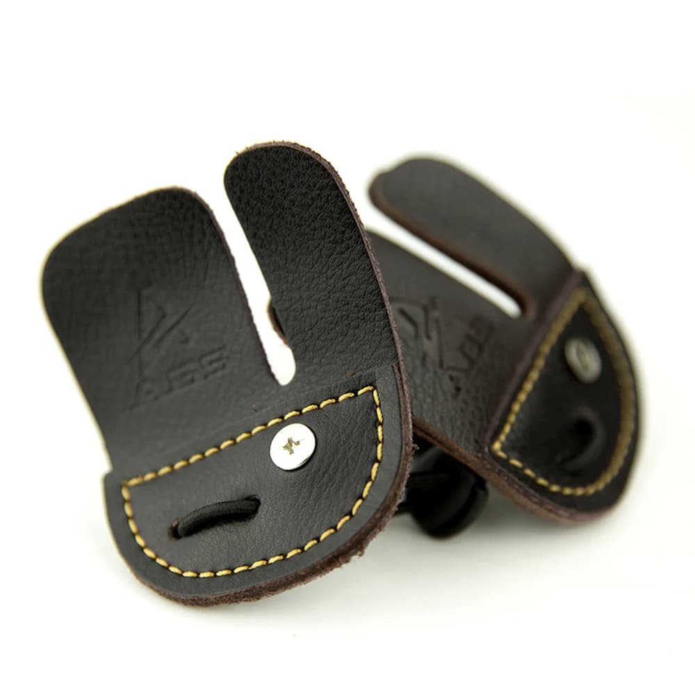 Archery Double Cow Leather Finger Tab Good For Recurve Bow Right or Left Hand 1pcs