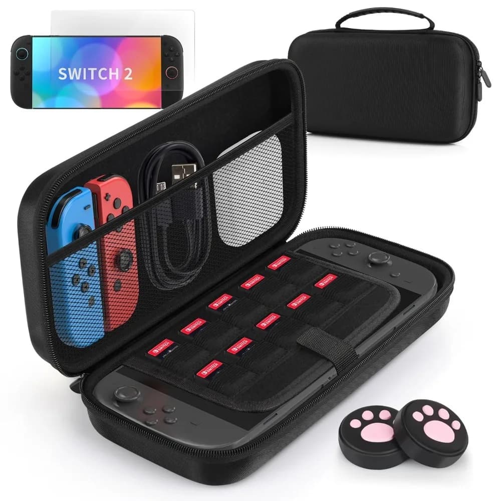 Custodia per Switch 2 - Custodie Protettive Portatili per Viaggi, Guscio Rigido in EVA Rinforzato, Protezione Anti-Pressione