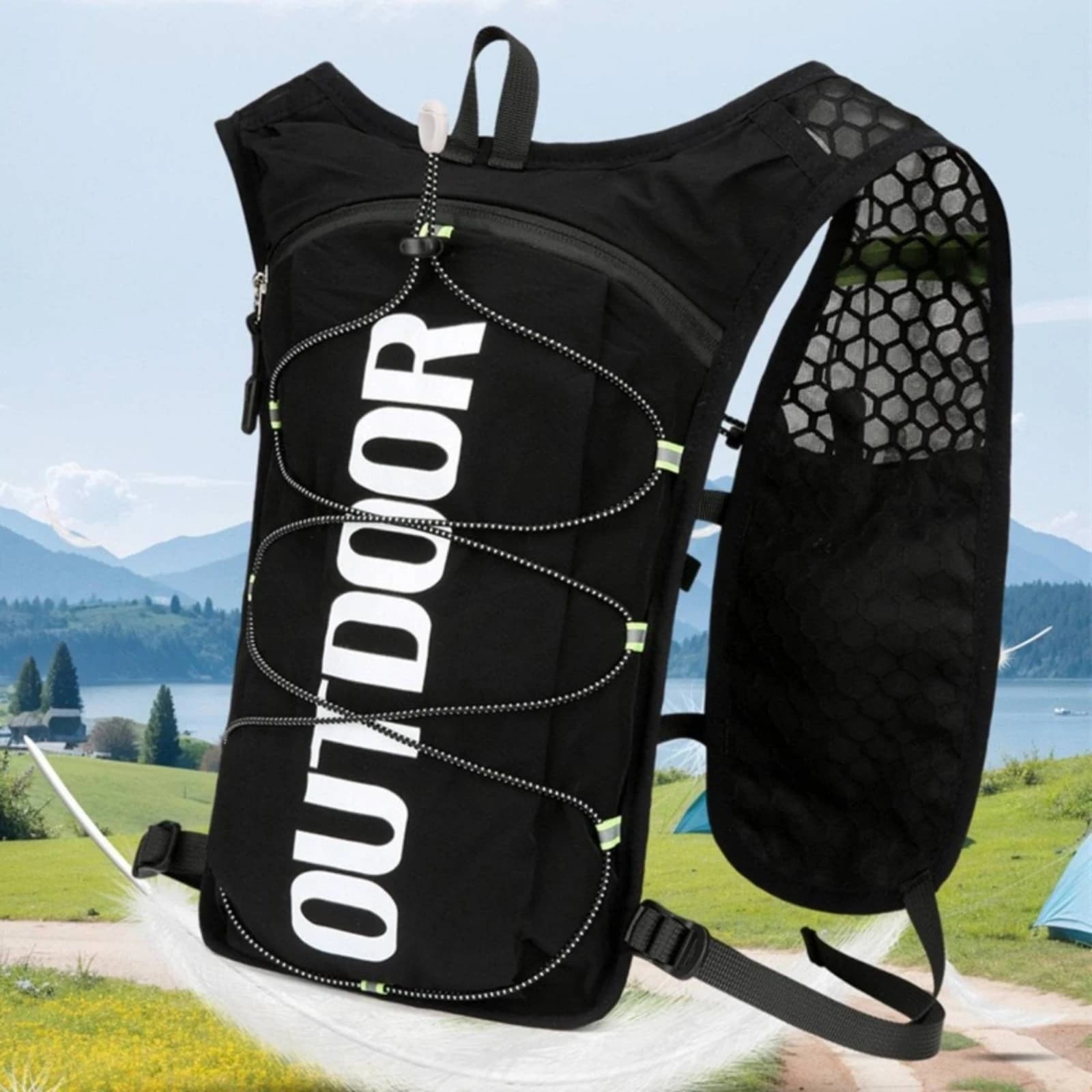 Running Vest Breathable Hydration Pack Bag Snug Fit for Runners, Cycling, Outdoor Training