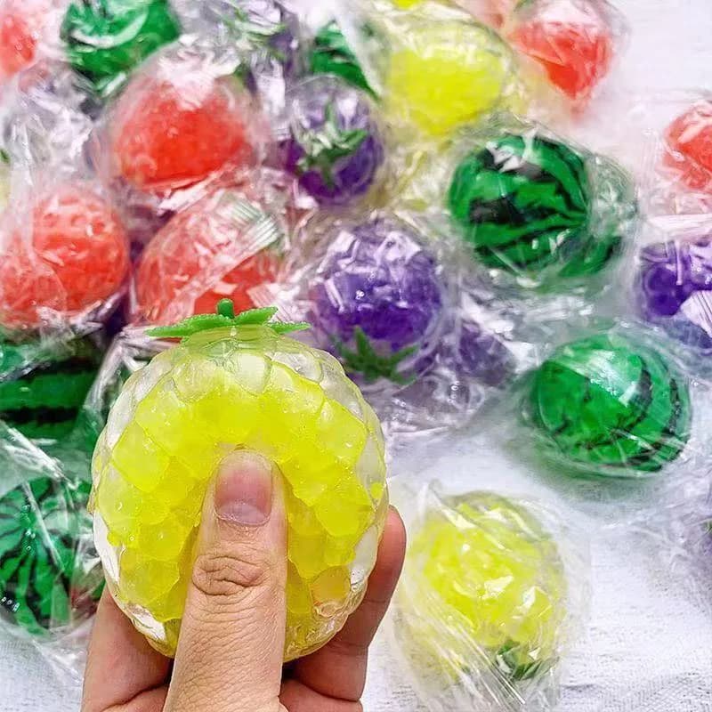Fruit Shaped Squeeze Ball Toy Water Bead Fidget Sensory Stress Relief Gadget for Adults Dough Ball Fidget Toys Anxiety Relief